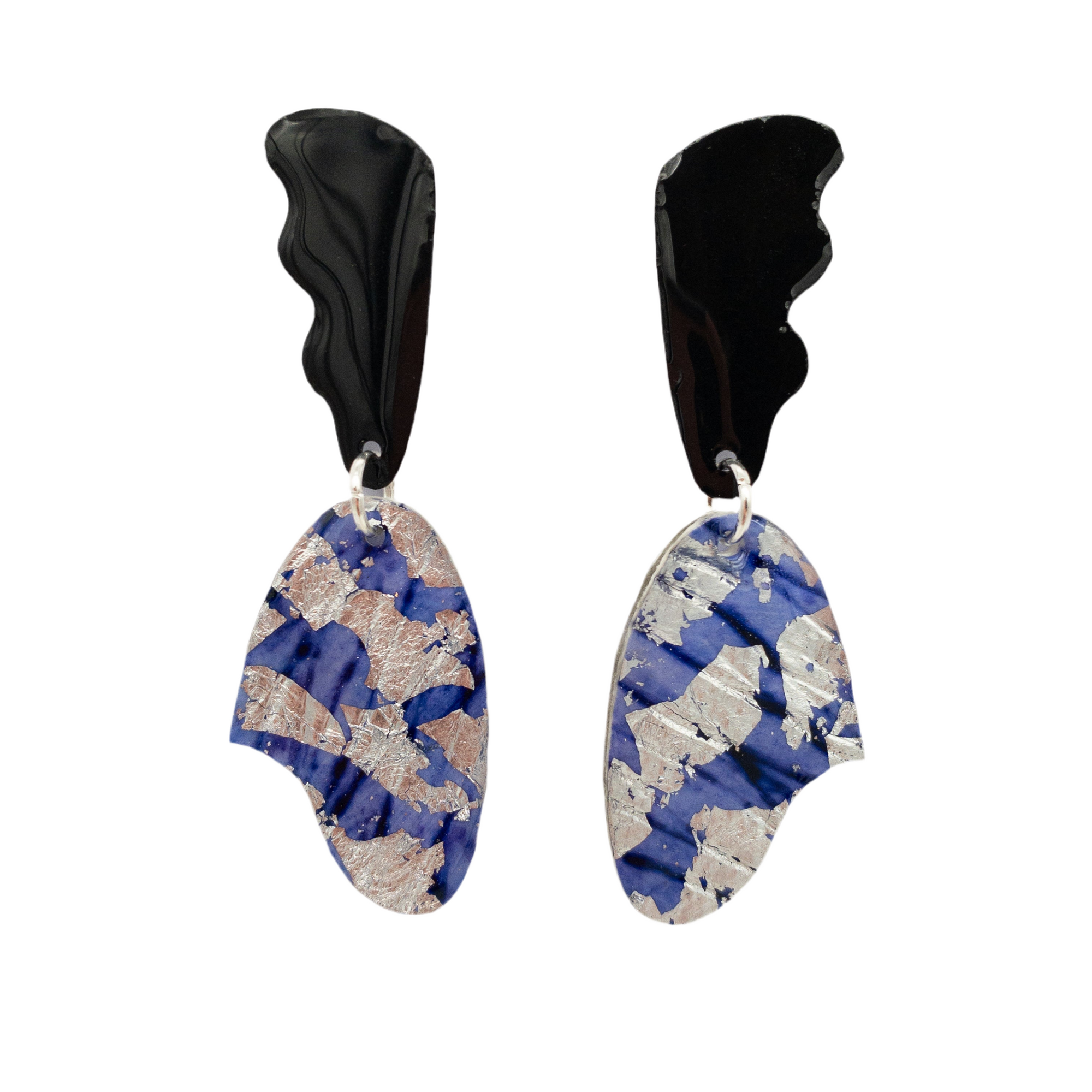 Dramatic sea-inspired Tidal earrings designed and handcrafted in Ireland by Rothlú