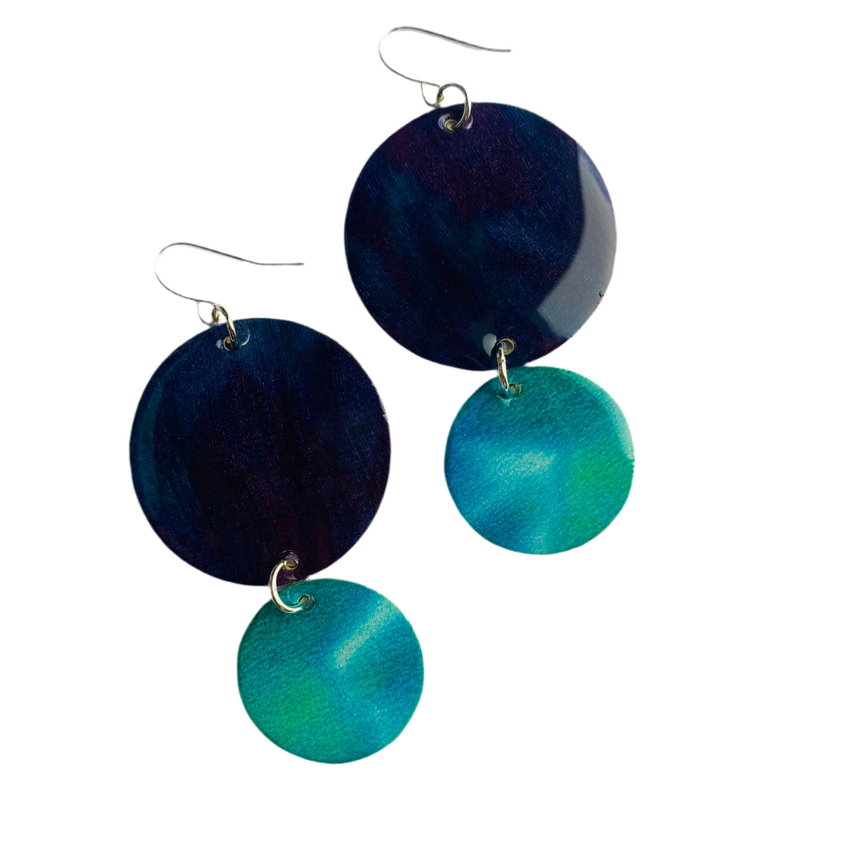 Ernie Disc shibori silk earrings