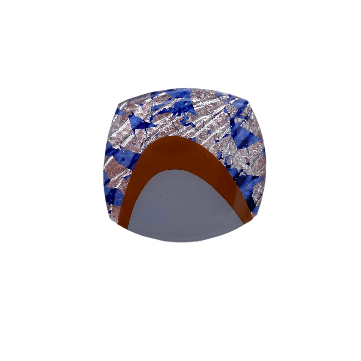 M’anam cocktail ring in periwinkle/silver/caramel/limestone