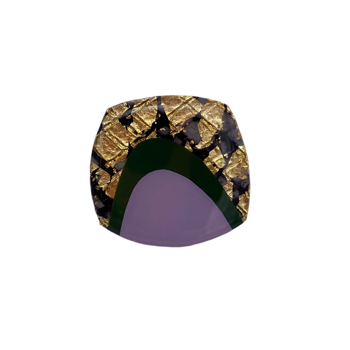M’anam cocktail ring in lilac/olive/gold/black