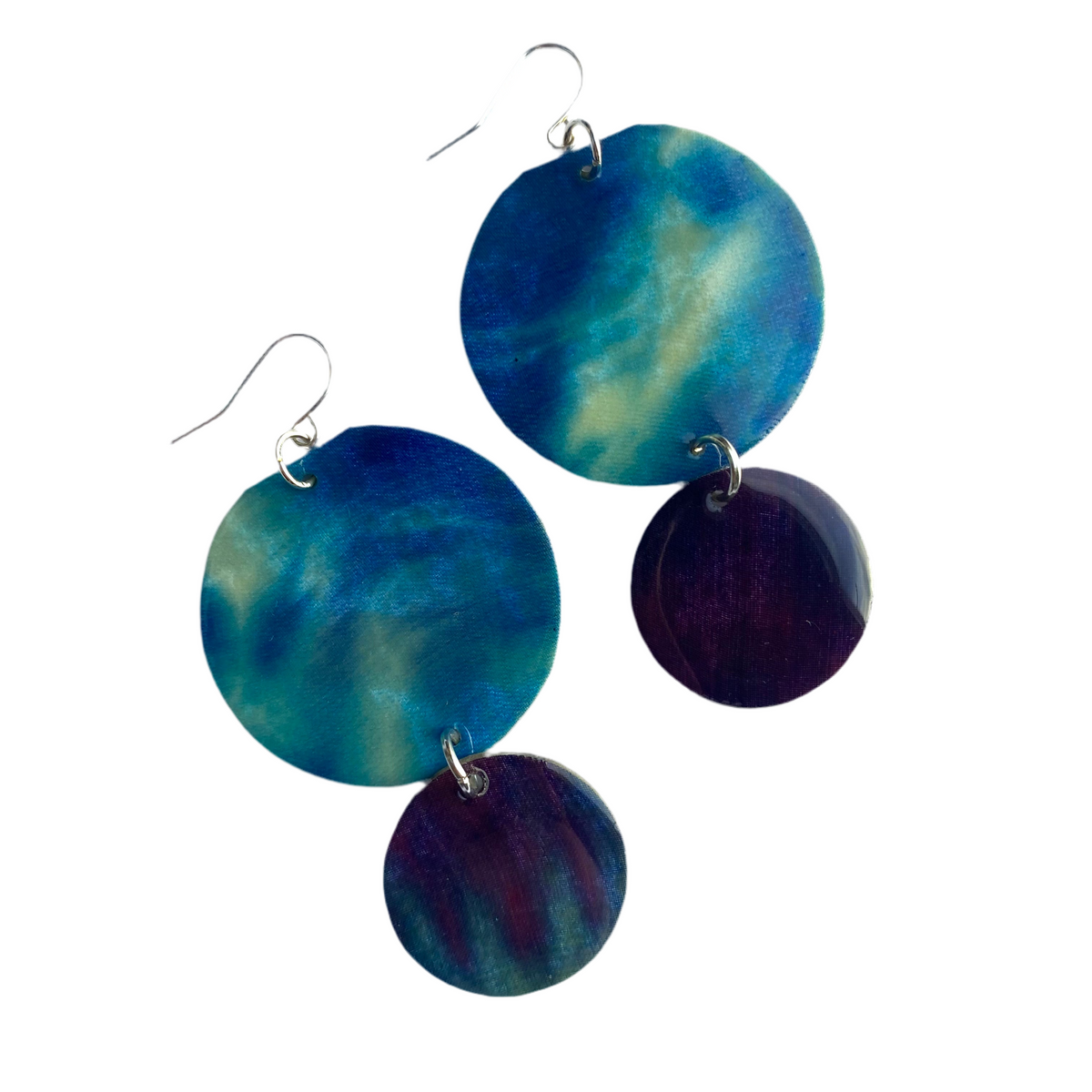 Ernie Disc shibori silk earrings