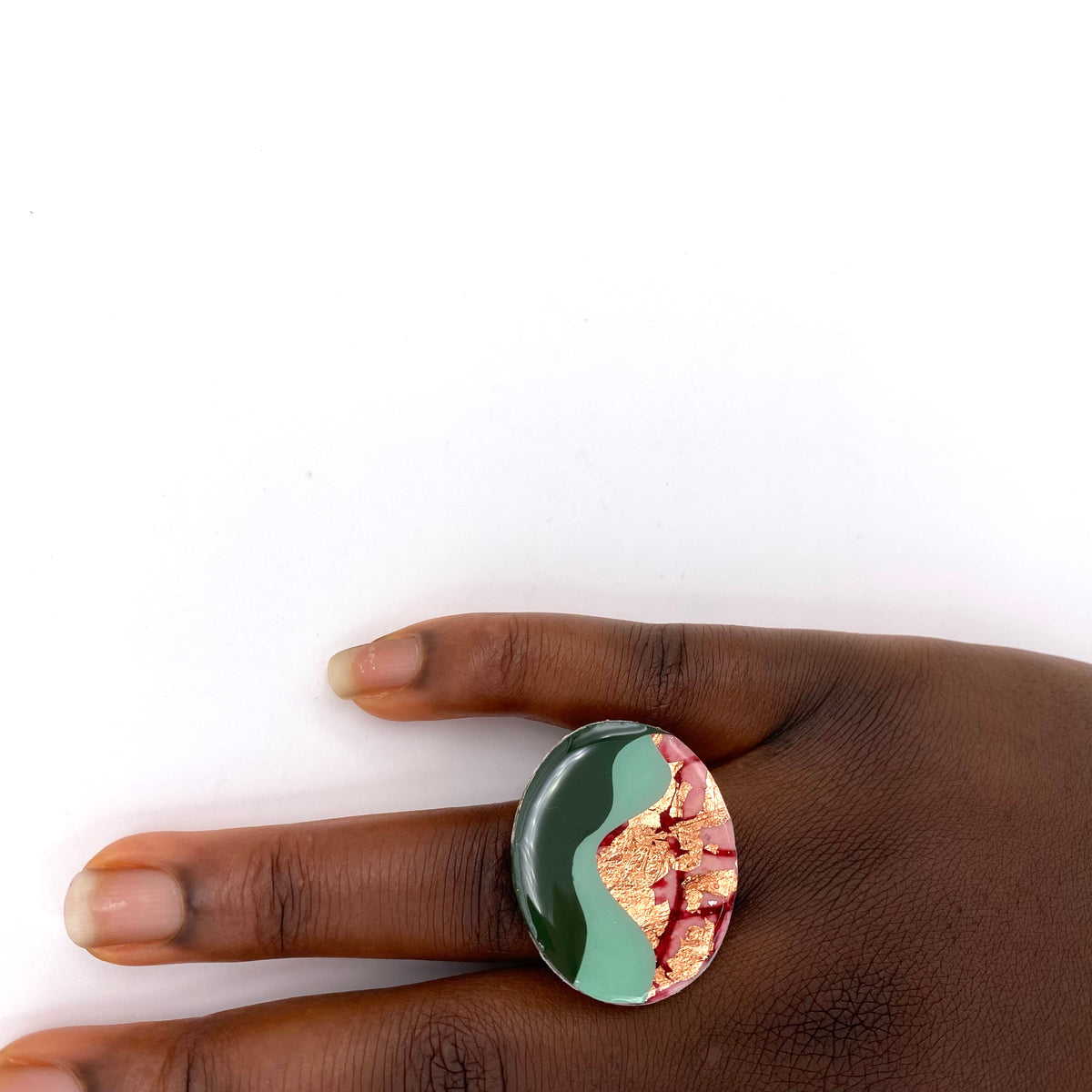 Tonn ring in red/rose-gold/mint/olive