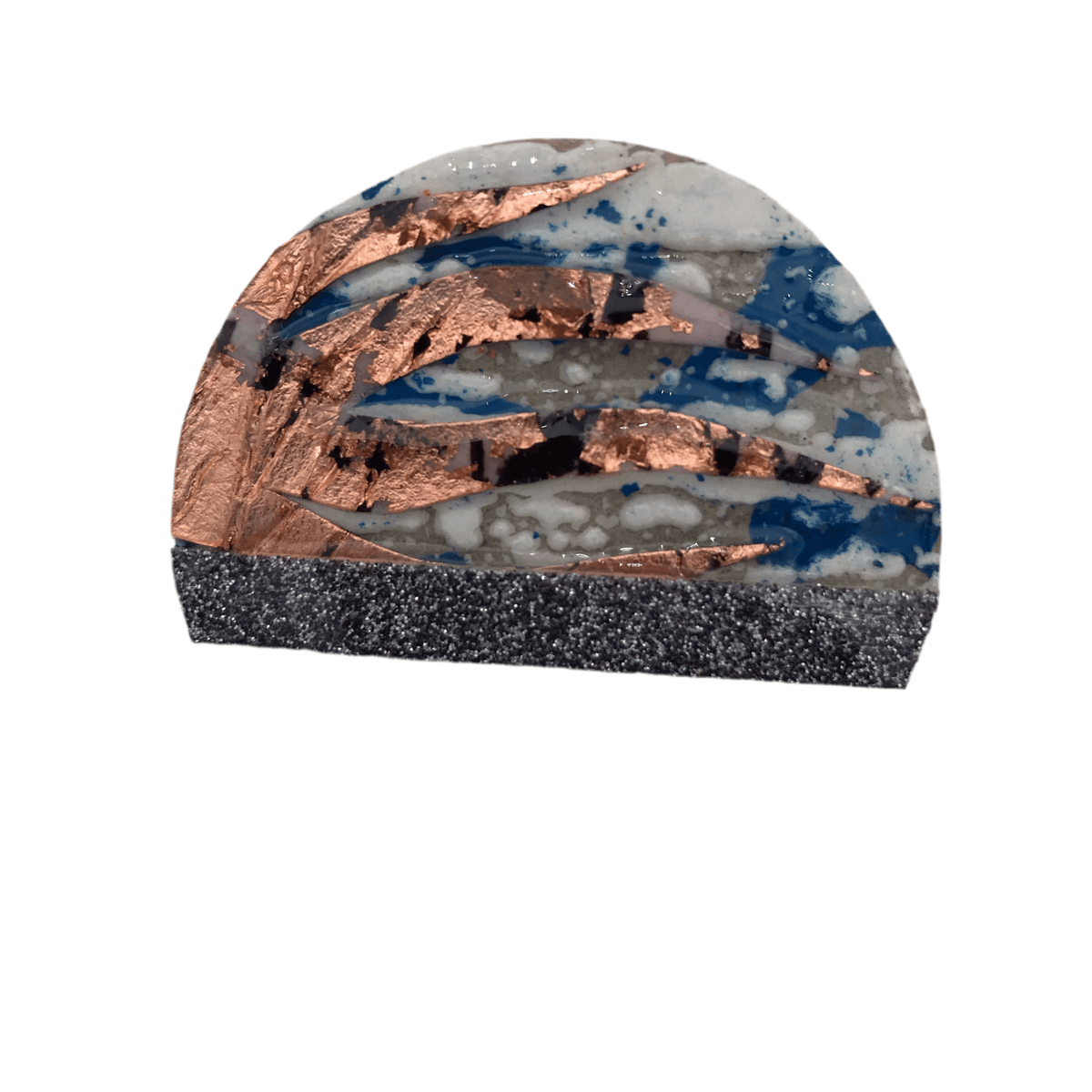 Bláth textile brooch in teal/pewter/rose - gold/black - Rothlú