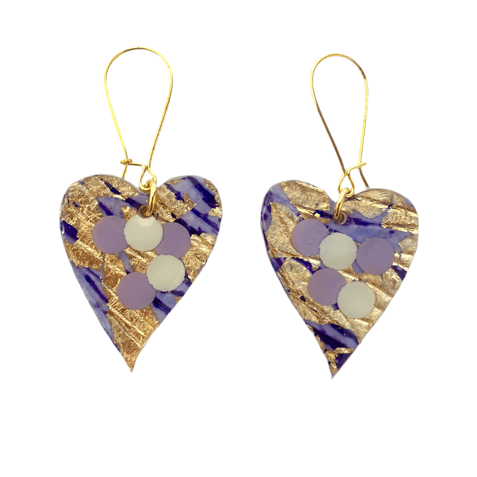 Crush sgraffito earrings in lilac/gold/foam - Rothlú