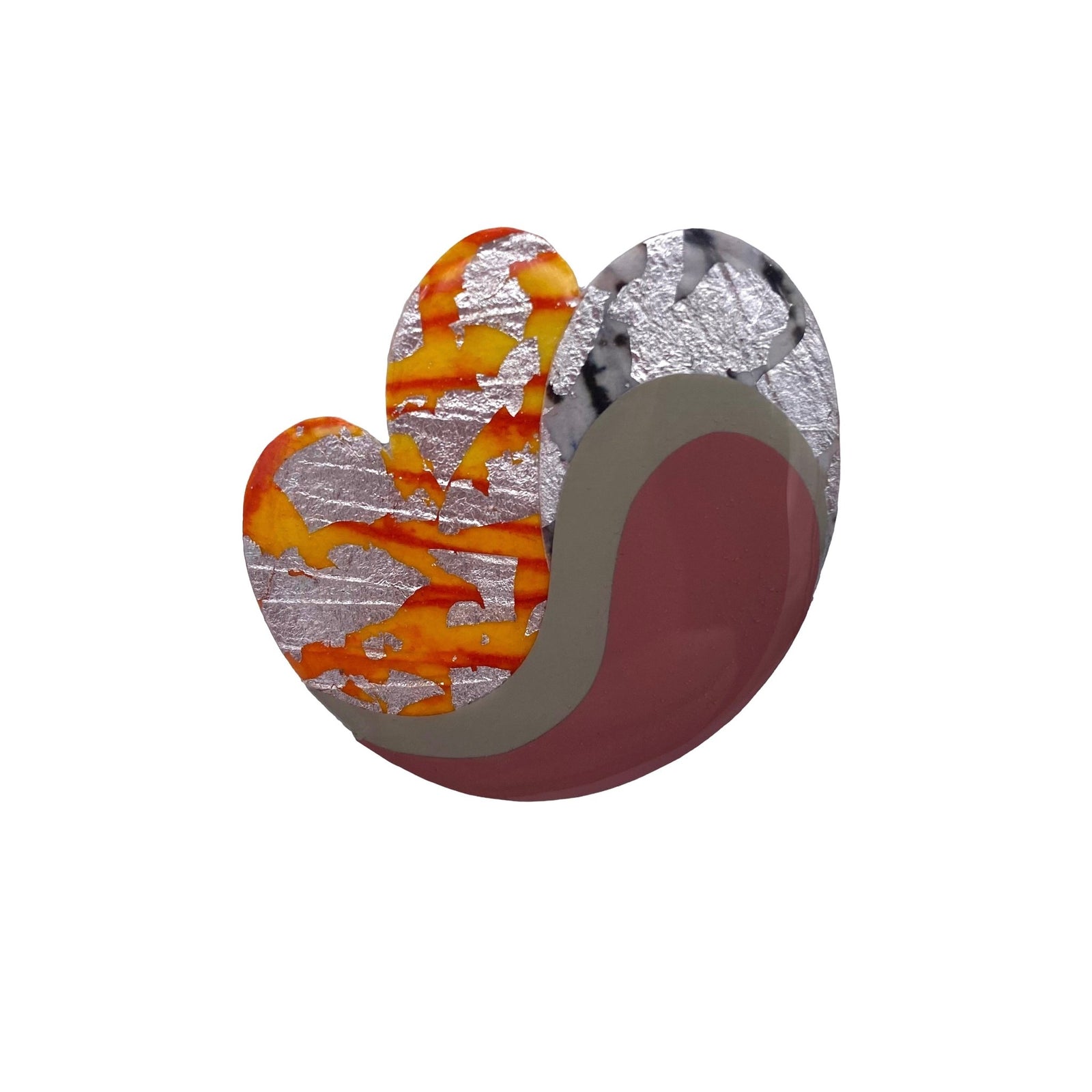 Cuar sgraffito ring in grey/gorse - Rothlú