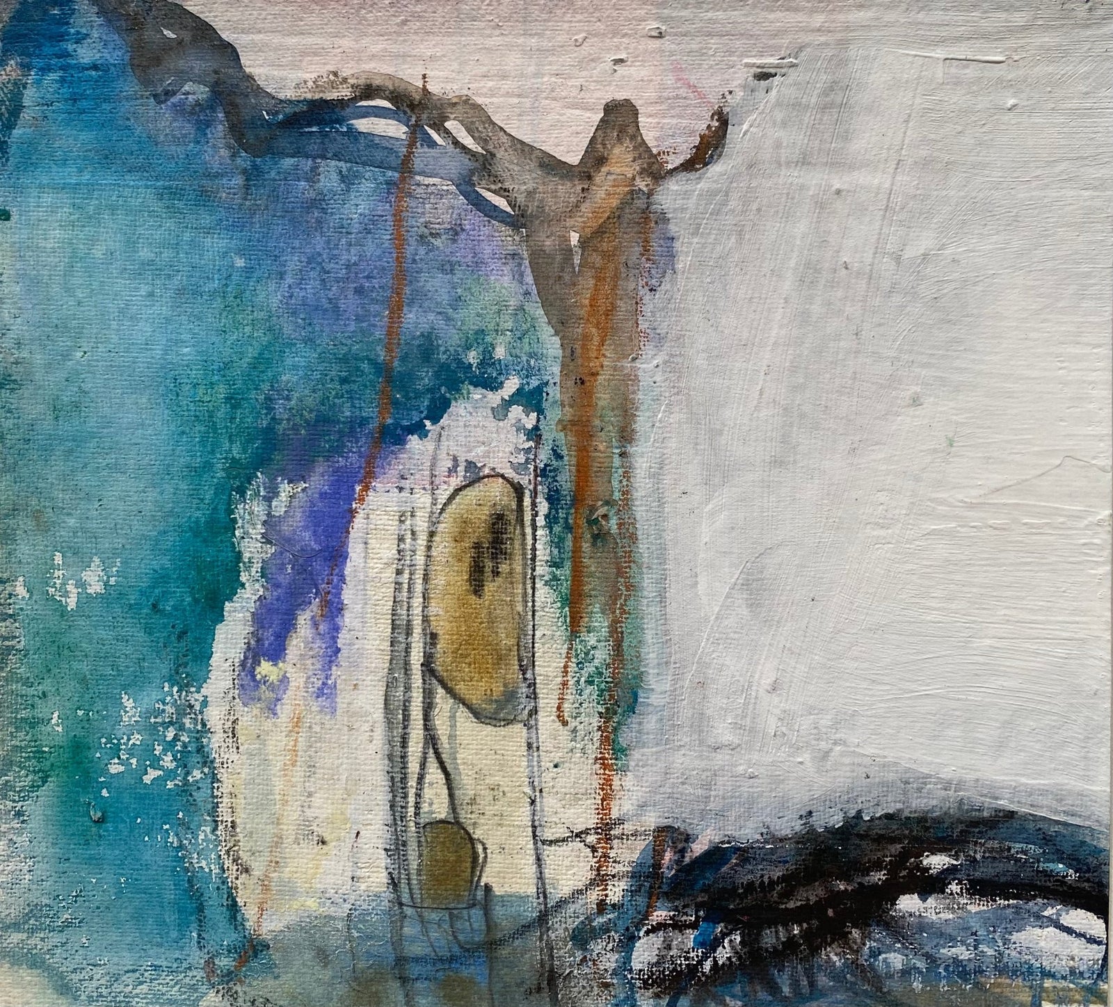 “Enclosure 3” 2026, mixed media on paper - Rothlú