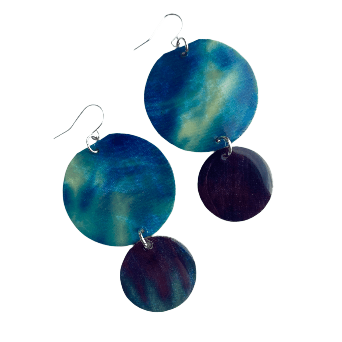 Ernie Disc shibori silk earrings - Rothlú
