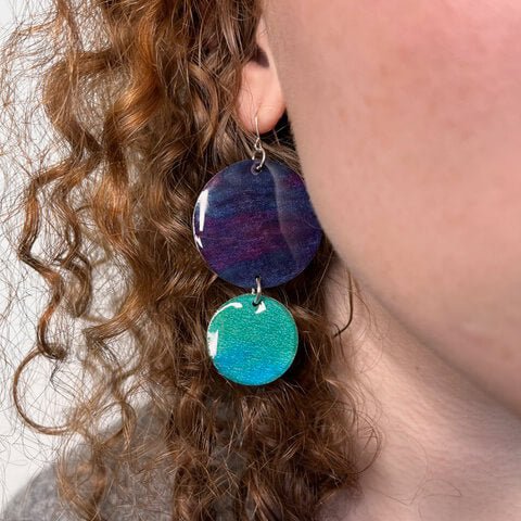 Ernie Disc shibori silk earrings - Rothlú