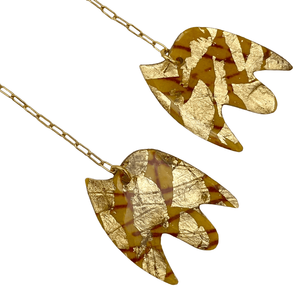 Fódla sgraffito earrings in golden honey - Rothlú