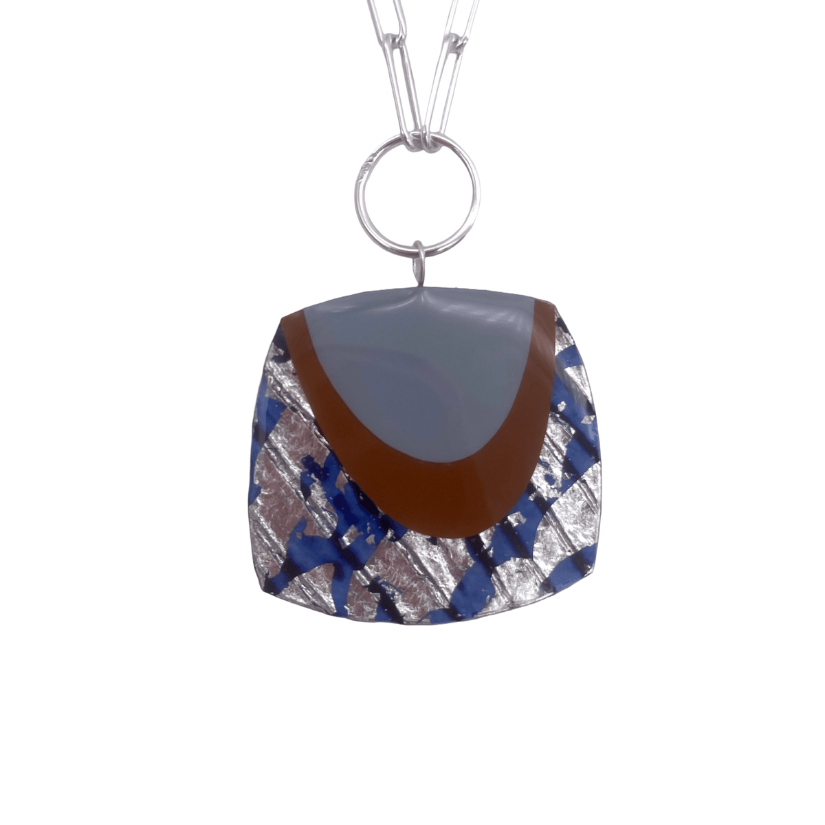 M’anam sgraffito necklace in periwinkle/caramel/limestone/silver - Rothlú