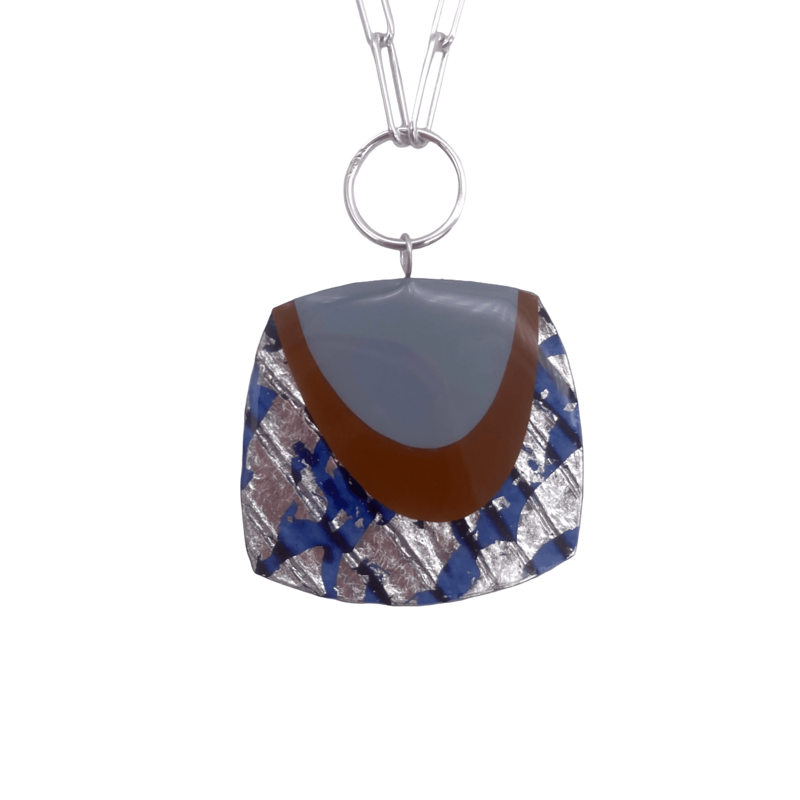 M’anam sgraffito necklace in periwinkle/caramel/limestone/silver - Rothlú