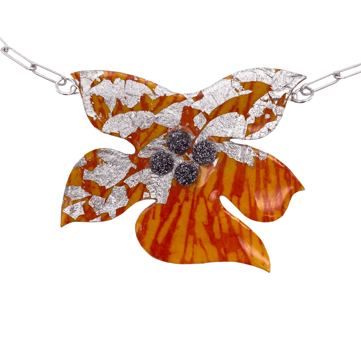 Móinéir sgraffito necklace in gorse/silver - Rothlú