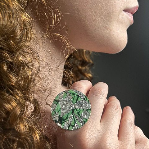 Ró cocktail ring in silver/jade - Rothlú