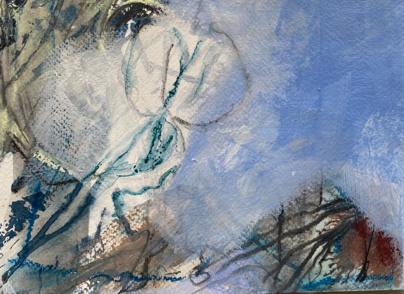 “Síobadh” 2026, mixed media on paper - Rothlú