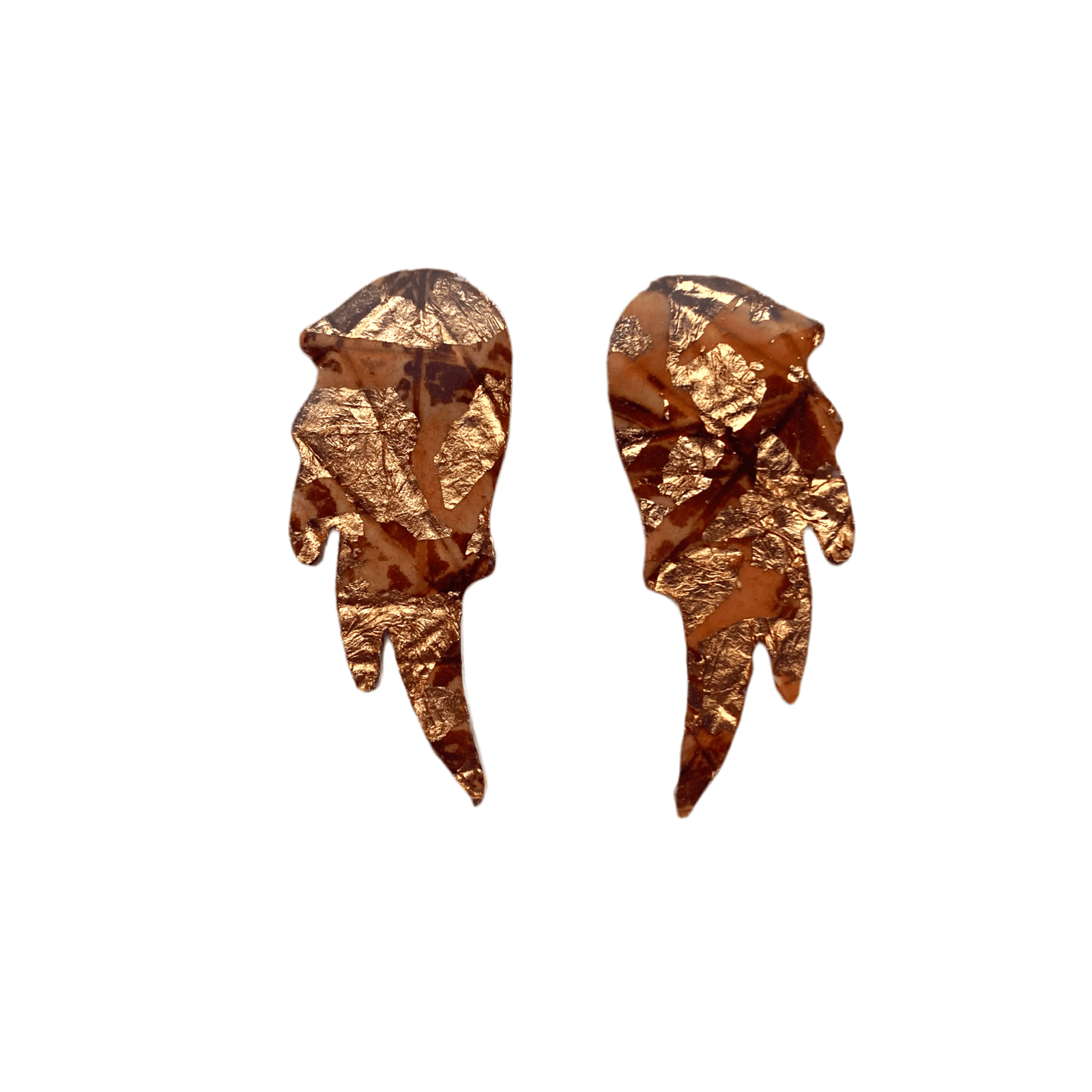 Wings of Desire sgraffito earrings in rust/rose - gold - Rothlú