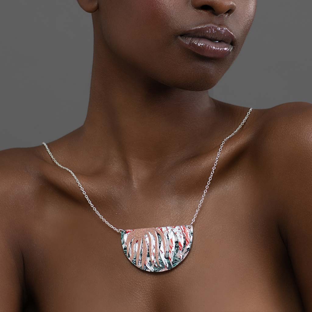 Flower inspired handmade statement necklace - Irish jewellery design