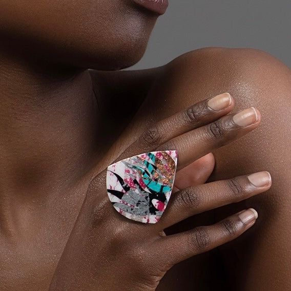 Irish flora inspired statement ring designed and handmade on the Wild Atlantic Way