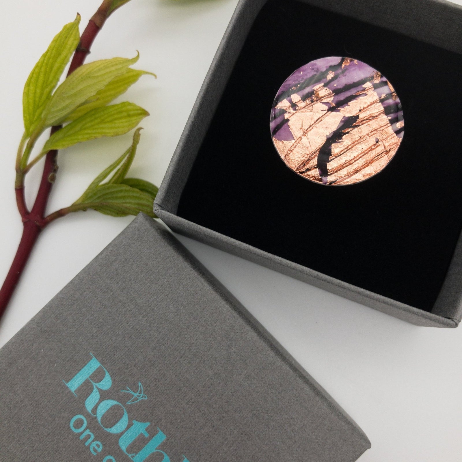 Ró Beag dress ring in rose - gold/aubergine - Rothlú