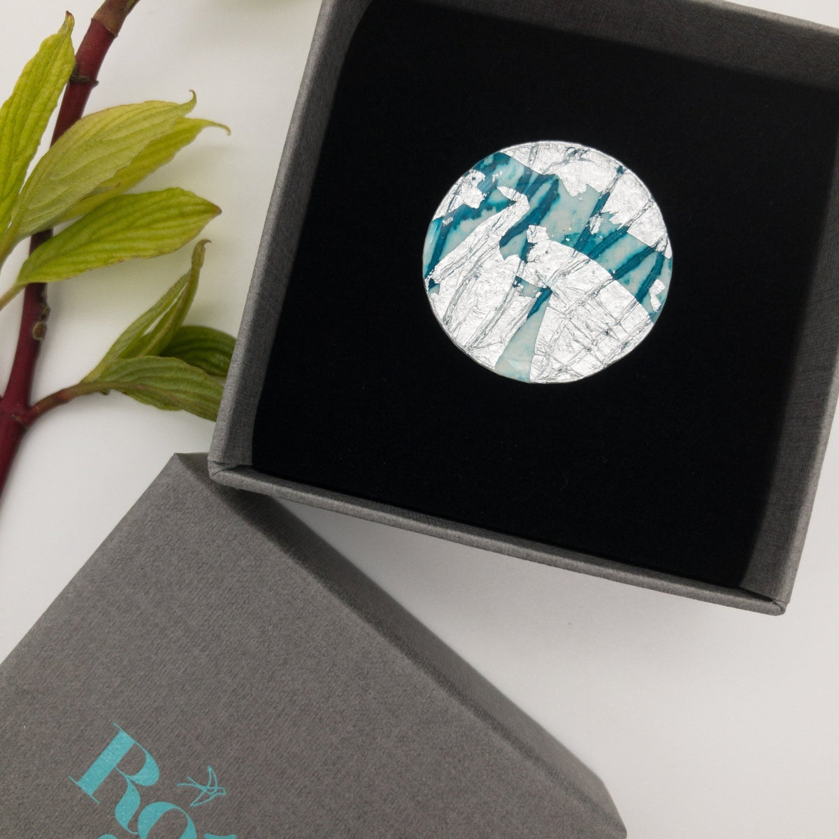 Ró Beag ring in silver/sea blue - Rothlú